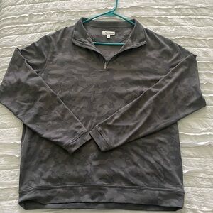 Peter Millar quarter zip pullover- grey/ camo- LARGE